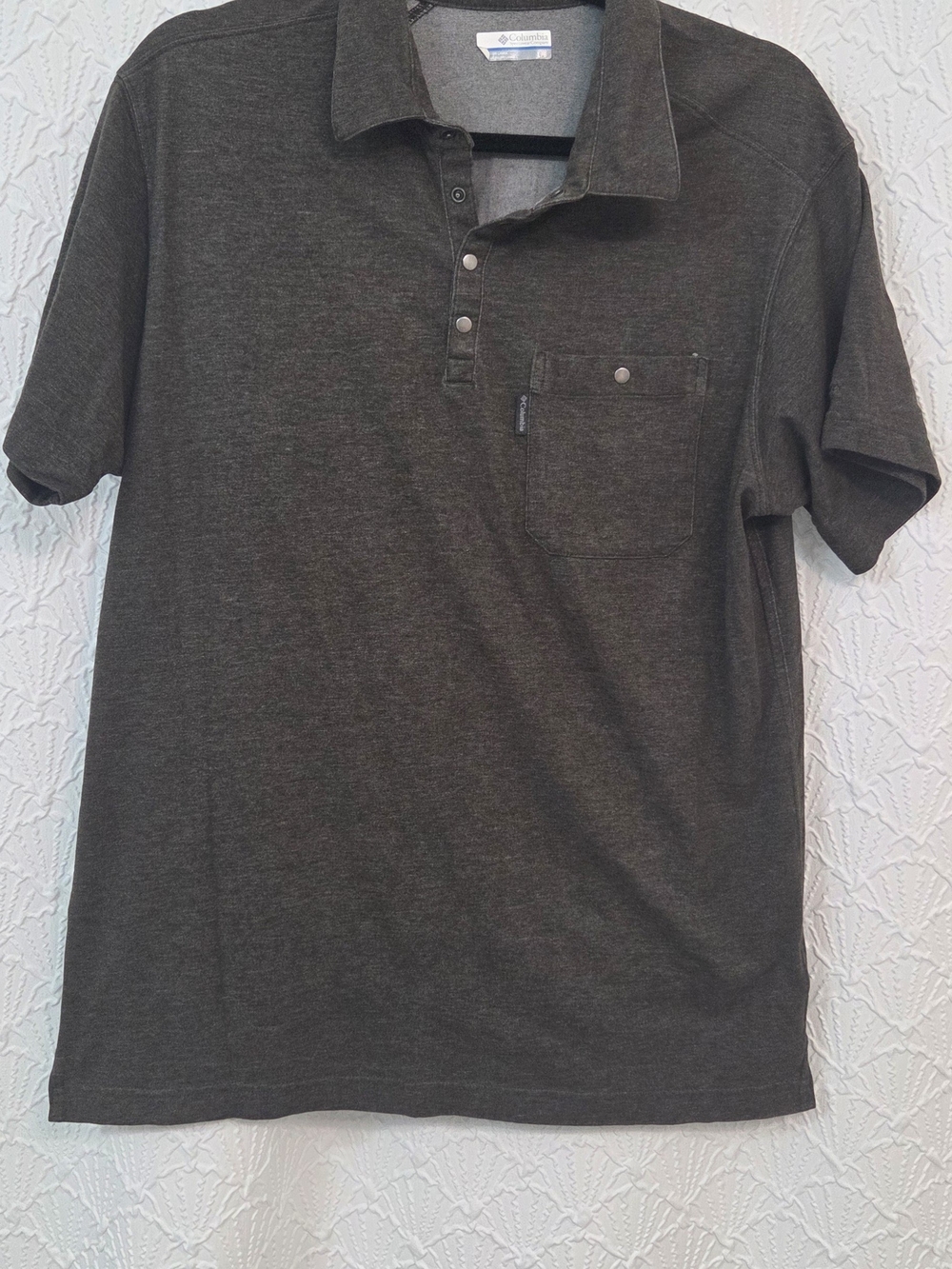 Columbia Men's Charcoal Gray Short Sleeve Polo